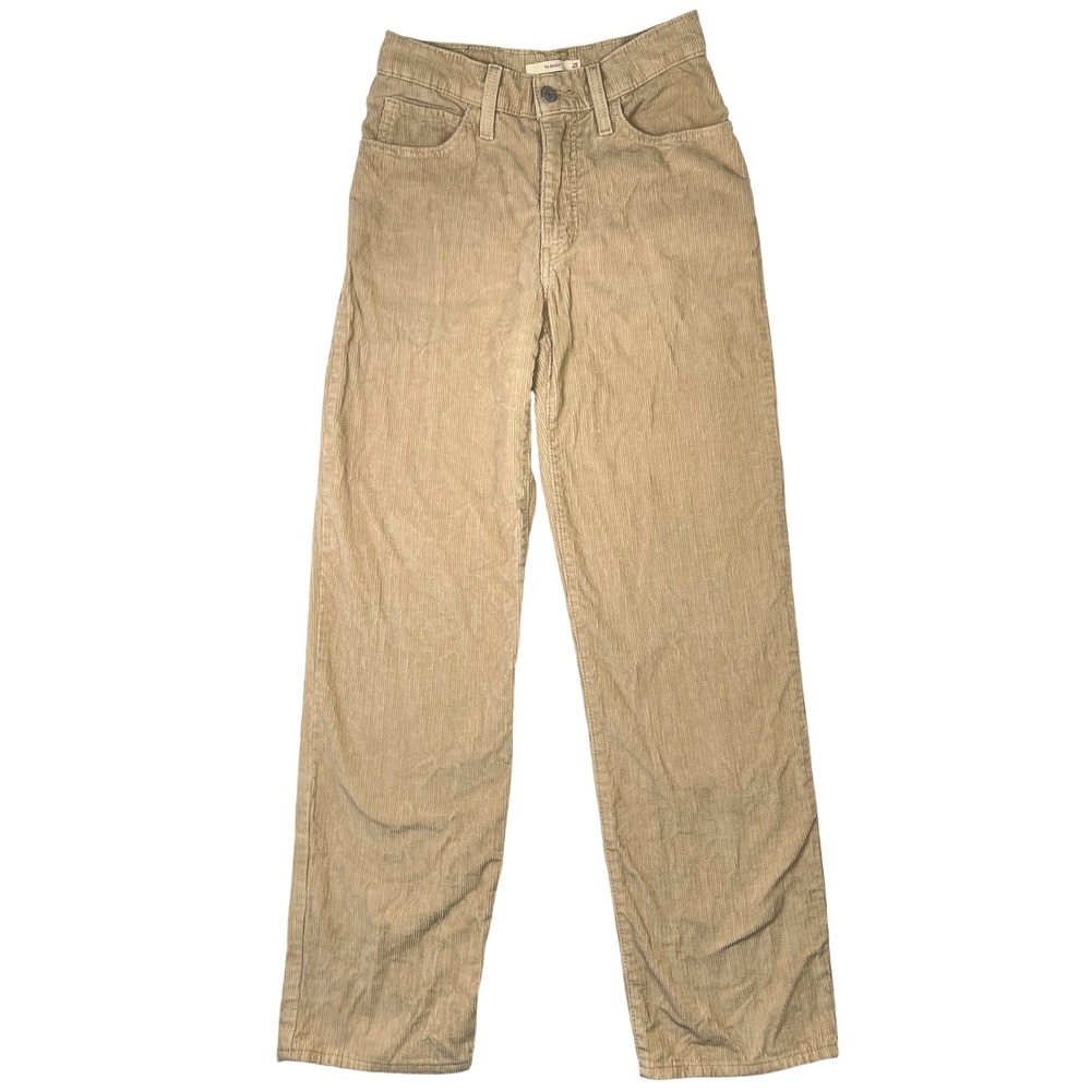 Levi's 94 Baggy Corduroy Straight Leg Jeans Women's Sz 25 Tan Khaki Retro